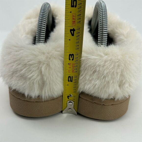 Clarks Women's Beige White Faux Fur Lined Clog Slippers Size 8 M Casual Slip On - Picture 8 of 13